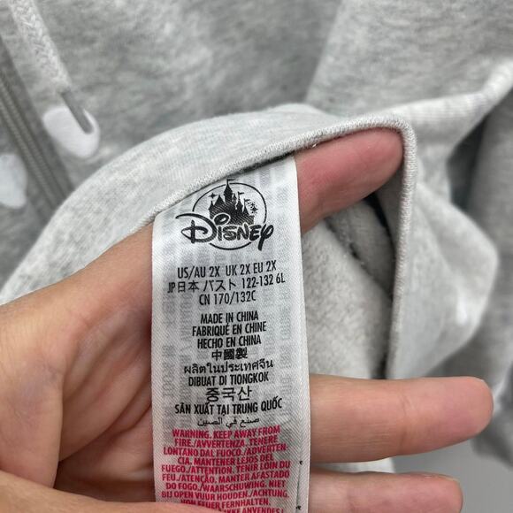 Disney Minnie Mouse Hooded Sweatshirt Womens 2X Peek a Boo Polka Dot Zip Up - Picture 8 of 9